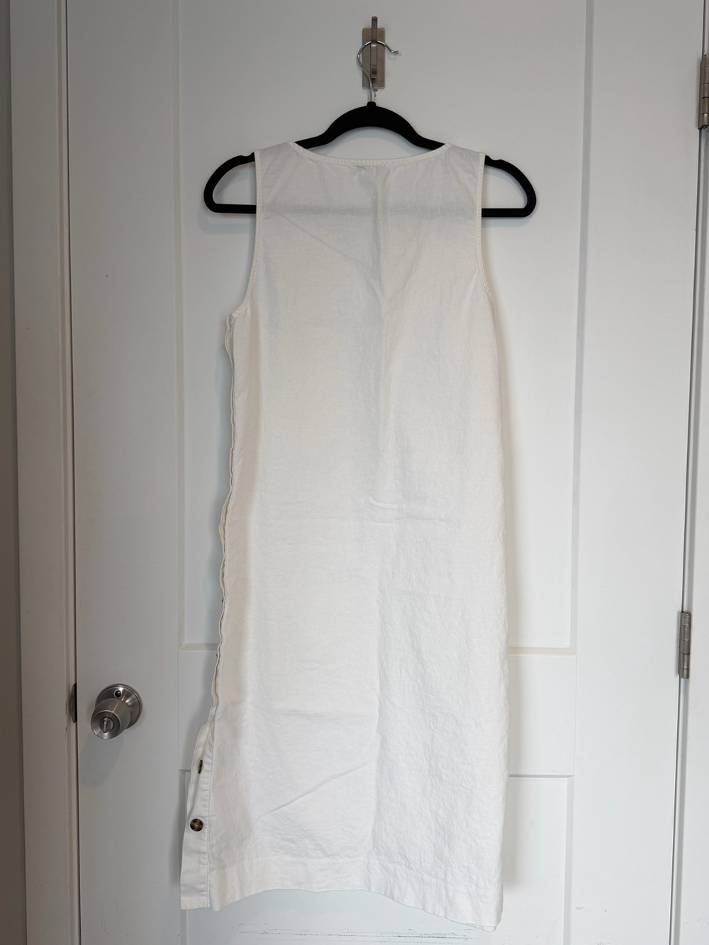 Madewell Linen Cotton Side-Button Midi Dress White M - Picture 7 of 8